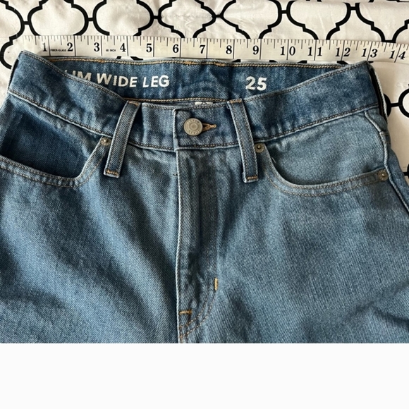 J. Crew Jeans Slim Wide Leg Indigo Patchwork Wash 25 - Picture 9 of 10